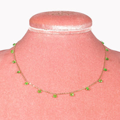 Collana Must Have  Rose Argento 925 Zirconi Verdi Fofo Somani