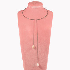 Collarino Rigido con Perle di Fiume Brunito Fofo Somani