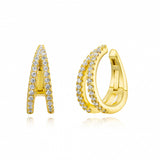 Earcuff Argento placcato oro zirconi doppio giro FofoSomani