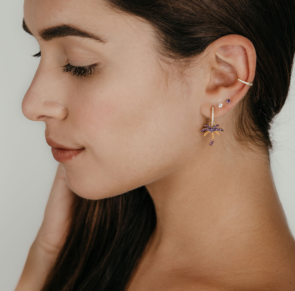 Earcuff Eden Modella Argento925 Placcato Oro18k Zirconi Fofo Somani