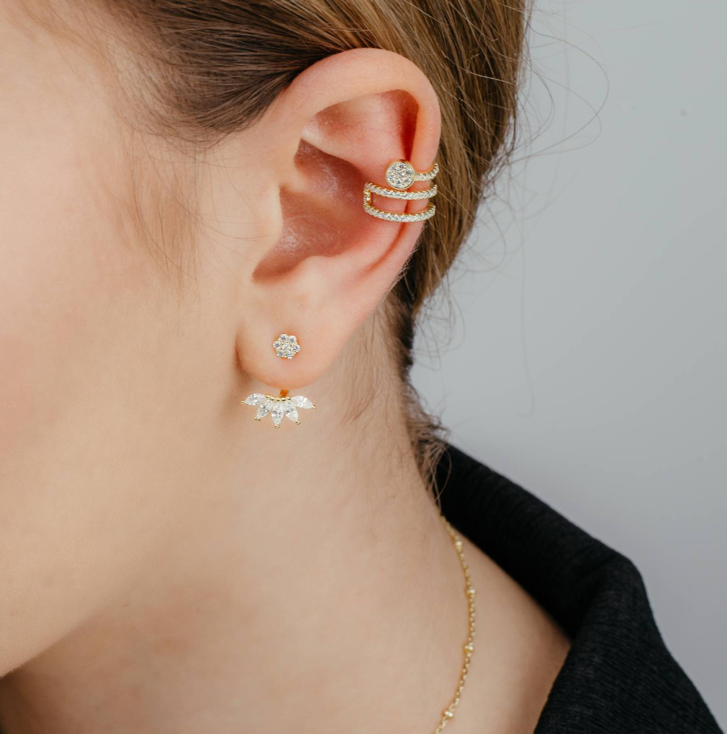 Earcuff Hera Modella Argento925 placcato oro 18k Zirconi Fofo Somani