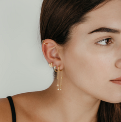 Earcuff Maglia Marina Modella Argento925 Placcato Oro18k Zirconi Fofo Somani