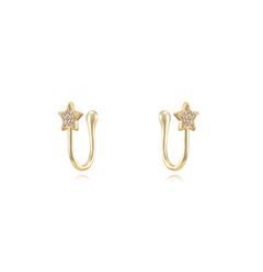Earcuff Stella Zirconato Argento925 Placcato Oro18k Zirconi Fofo Somani