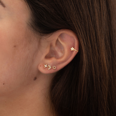 Earcuff Stella Zirconato Modella Argento925 Placcato Oro18k Zirconi Fofo Somani