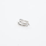 Earcuff in argento 925 rodiato doppio giro con puntoluce Bianco Fofo Somani