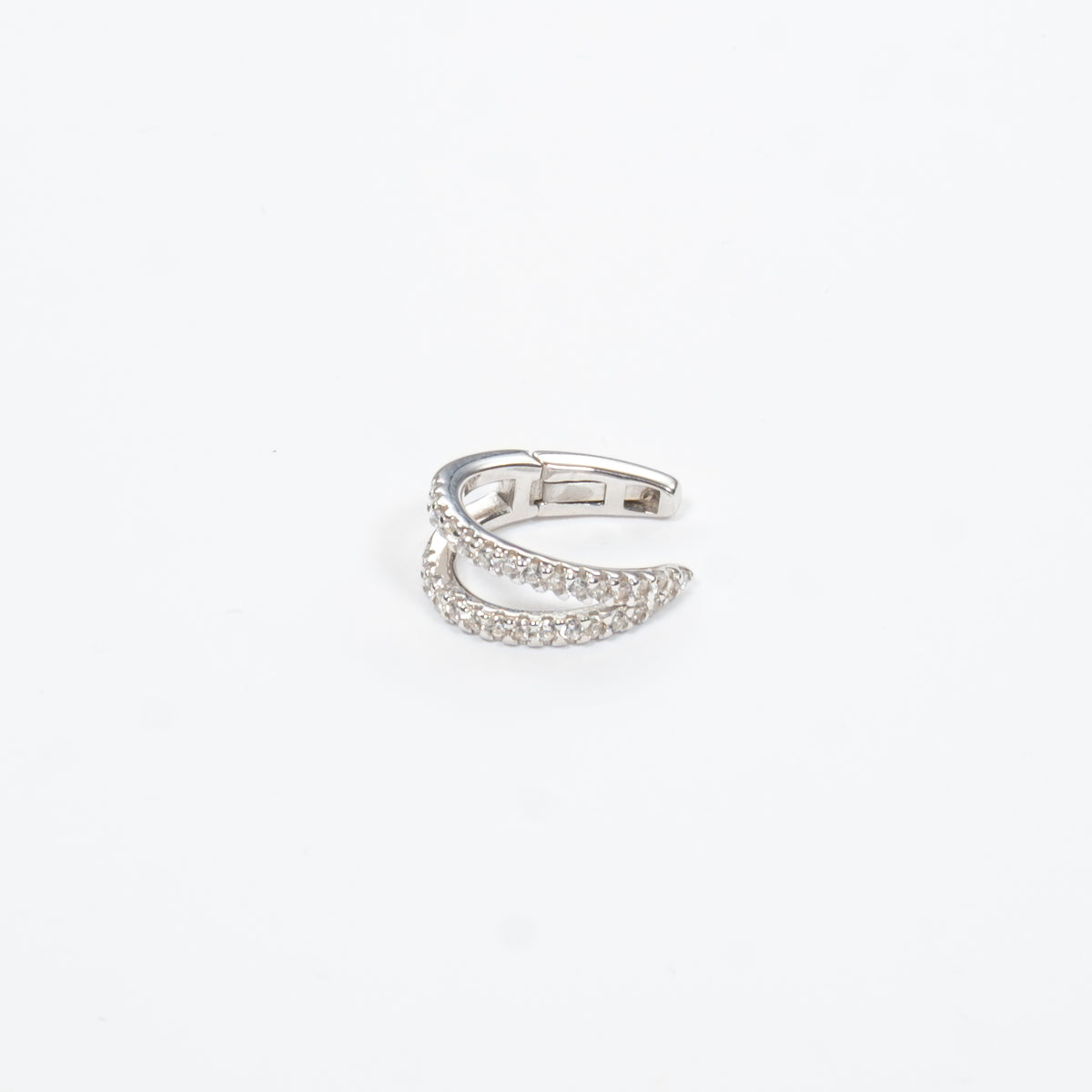Earcuff in argento 925 rodiato e zirconi incastonati Fofo Somani