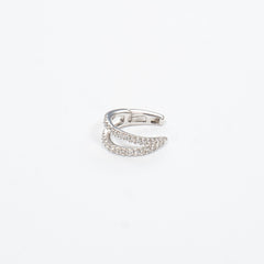 Earcuff in argento 925 rodiato e zirconi incastonati Fofo Somani