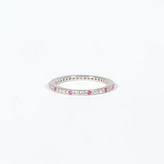 Fedina Argento Rodiato & Zirconi Bianchi e Fucsia Argento 925 Fofo Somani
