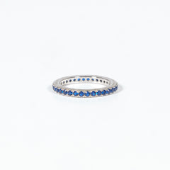 Fedina Argento Rodiato & Zirconi Blu Argento 925 Fofo Somani