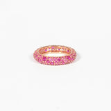 Fedina Solitario con Fucsia Incastonati Rodiato Argento 925 Fofo Somani