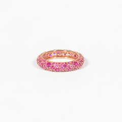 Fedina Solitario con Fucsia Incastonati Rodiato Argento 925 Fofo Somani