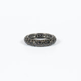 Fedina Solitario con Neri Incastonati Rodiato Argento 925 Fofo Somani