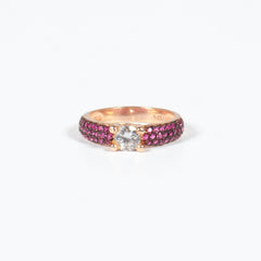 Fedina Solitario con Zirconi Incastonati Rose' Argento 925 Fofo Somani