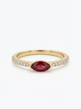 Fedina Aura Marquise Argento925 Placcato Oro18k Zirconi Centrale Marrone Fofo Somani