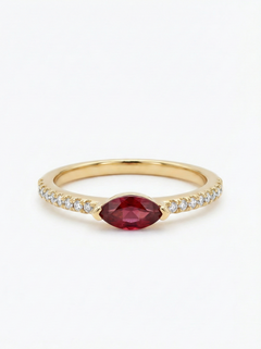 Fedina Aura Marquise Argento925 Placcato Oro18k Zirconi Centrale Marrone Fofo Somani