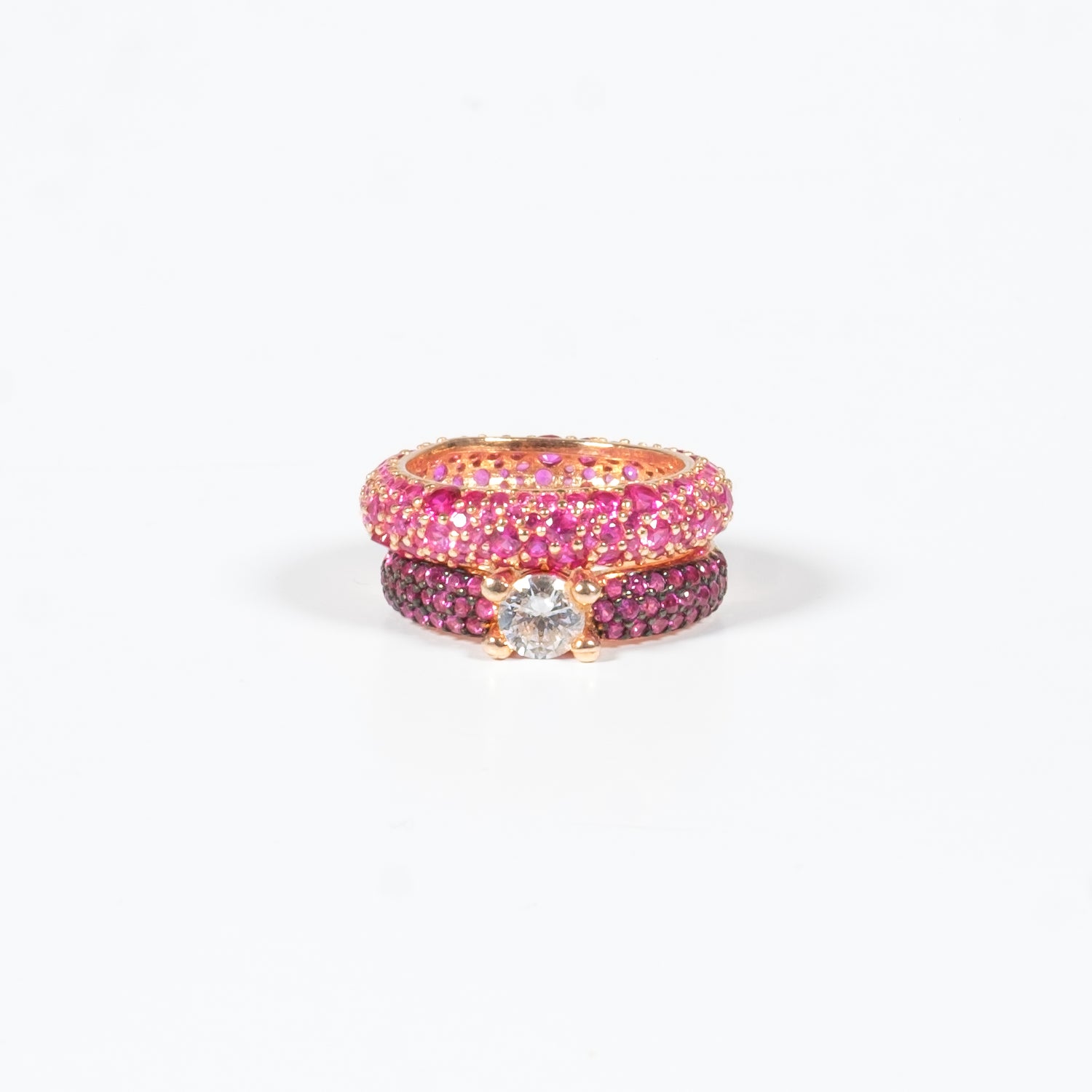 Fedina Solitario con Zirconi Incastonati Rose Argento925 Fofo Somani
