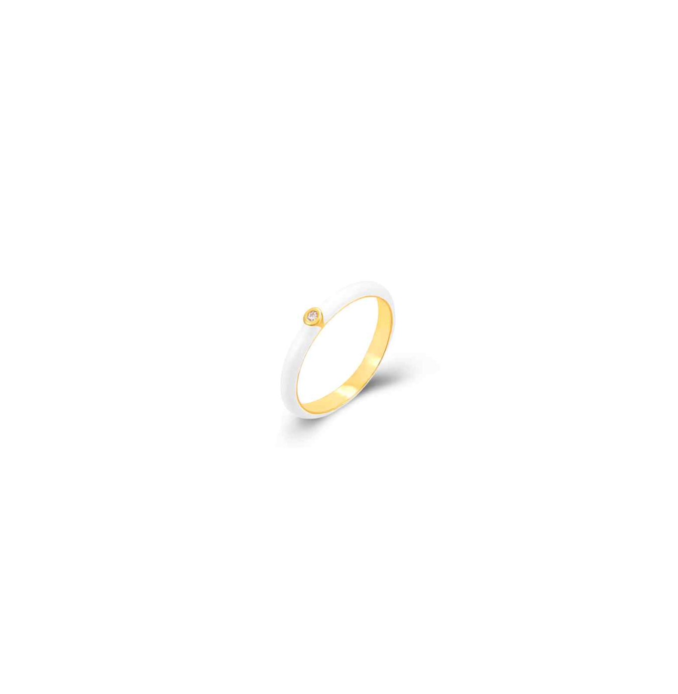 Fedina Smaltata Argento925 Placcato Oro18k Bianco Fofo Somani