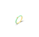 Fedina Smaltata Argento925 Placcato Oro18k Verde Acqua Fofo Somani
