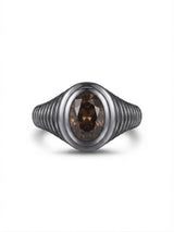 Anello da Mignolo Ovale Zigrinato