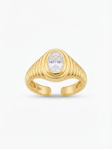 Anello da Mignolo Ovale Zigrinato