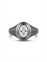 Anello da Mignolo Ovale Zigrinato