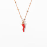 Girocollo Fortunato Rosso Argento 925 Fofo Somani