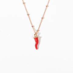 Girocollo Fortunato Rosso Argento 925 Fofo Somani