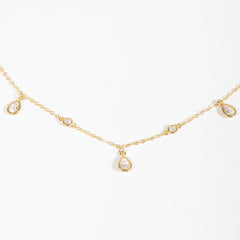 Girocollo Gocce Incastonate Argento 925 Zirconi Fofo Somani