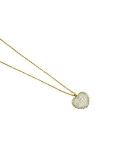 Girocollo Love Argento925 Placcato Oro18k Smalto Bianco e Zirconi Fofo Somani