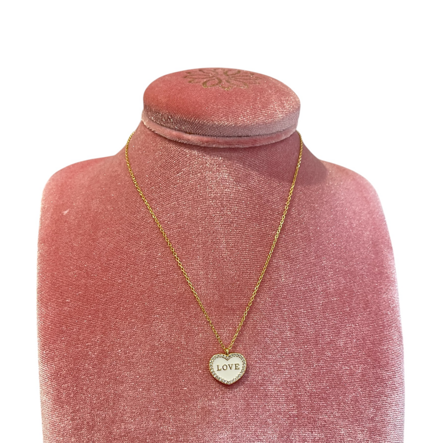 Girocollo Love Argento925 Placcato Oro18k Smalto Celeste e Zirconi Fofo Somani