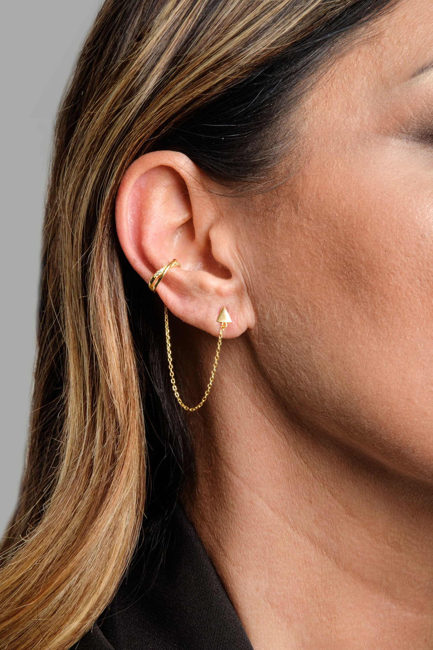 Glowline Modella Orecchino Earcuff Argento925 Placcato Oro18k Fofo Somani