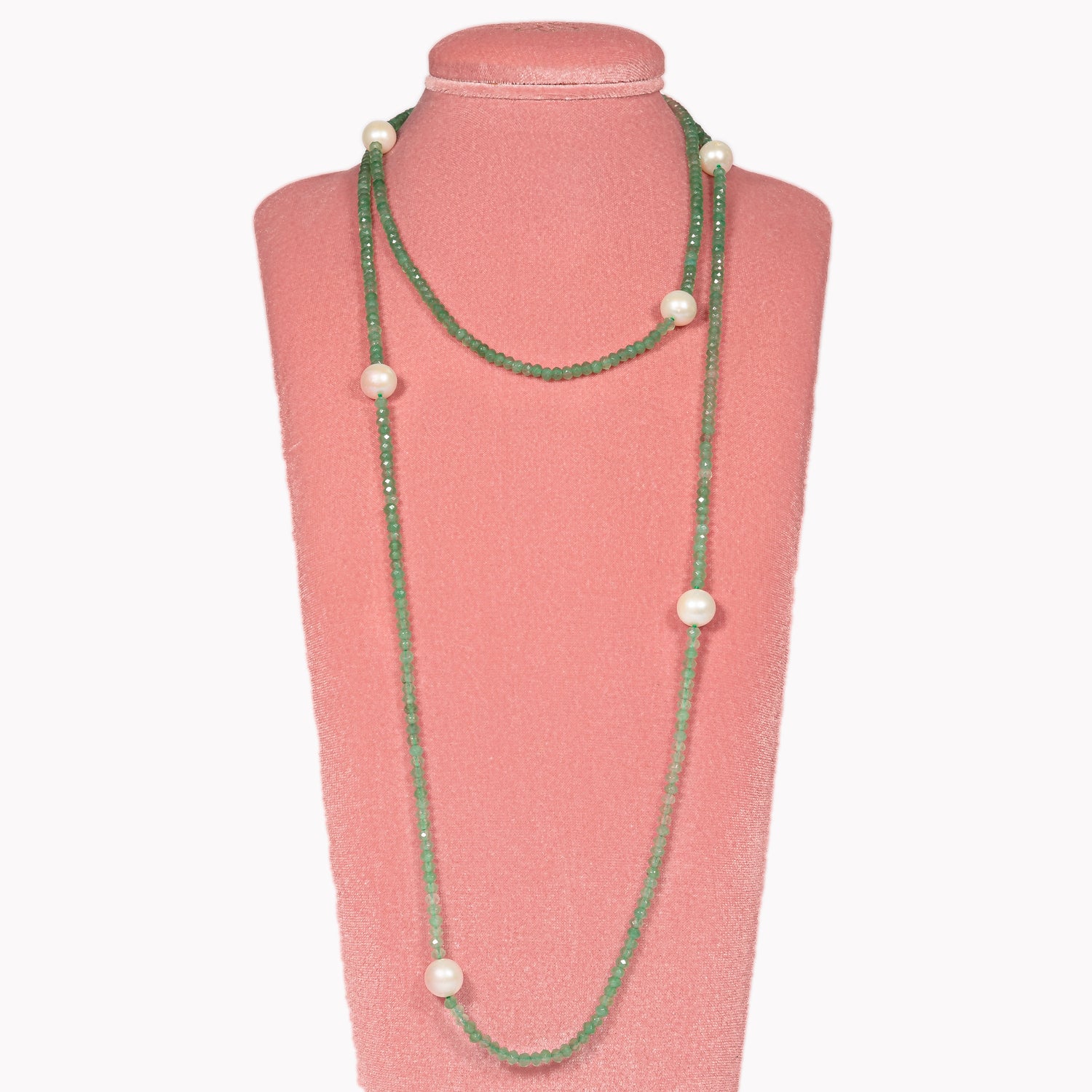 Light Green & Pearls Collana Fofo Somani