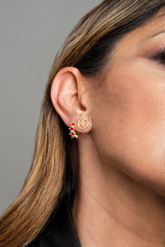 Mix And Match Monorecchino Snake Argento925 Placcato Oro18k Zirconi Fofo Somani