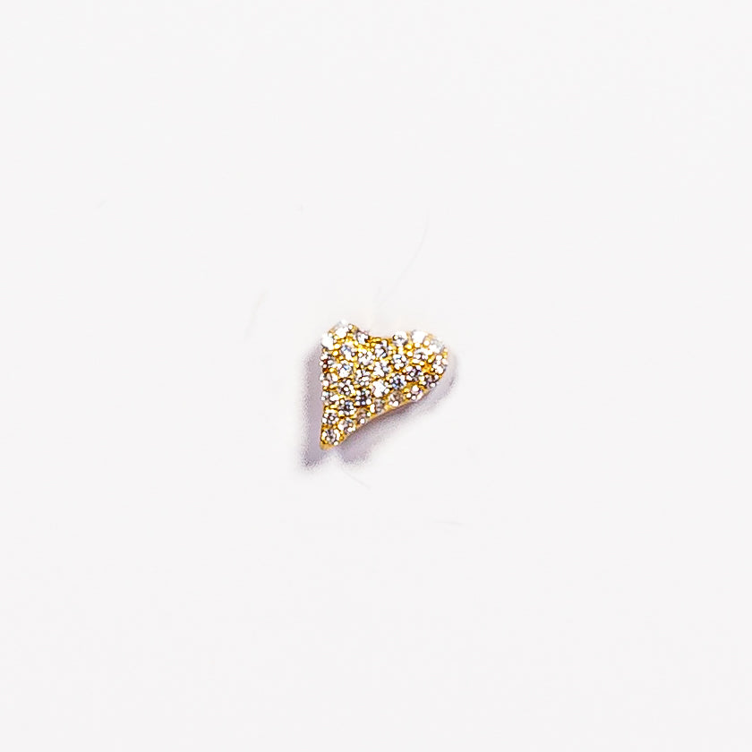 Mono Orecchino Cuore Design argento 925 placcato oro 18k e zirconi Fofo Somani 