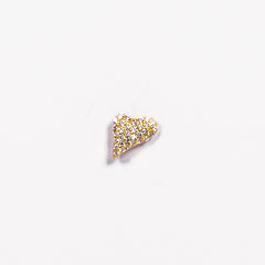 Mono Orecchino Cuore Design argento 925 placcato oro 18k&nbsp;e zirconi Fofo Somani 