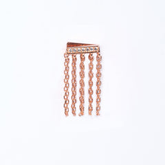 Mono Orecchino Dea Orecchino con catenella in argento 925 placcato oro rosa zirconi Fofo Somani