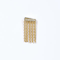 Mono Orecchino Dea Orecchino con catenella in&nbsp;argento 925 placcato oro 18k zirconi Fofo Somani
