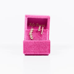 Mono Orecchino Double Star Argento 925 placcato Oro Rosa Fofo Somani confezione