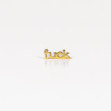 Mono Orecchino Fuck argento 925 placcato oro 18k e zirconi Fofo Somani