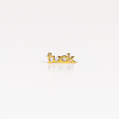 Mono Orecchino Fuck argento 925 placcato oro 18k e zirconi Fofo Somani