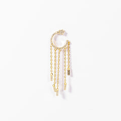 Mono Orecchino Ila Orecchino pendente in argento 925 placcato oro 18k con zirconi Fofo Somani