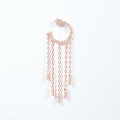 Mono Orecchino Ila Orecchino pendente in argento 925 placcato oro rosa con zirconi Fofo Somani
