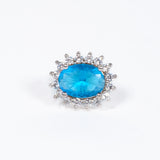 Mono Orecchino Lady D Mono azzurro impreziosito da zirconi incastonati in argento 925 Fofo Somani