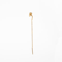 Mono Orecchino Lettera Cerchietto con catenella in argento 925 placcato oro 18k Fofo Somani