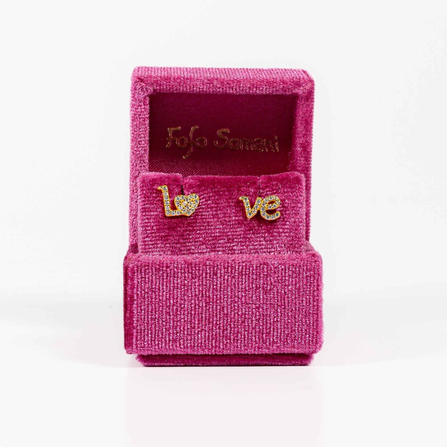 Mono Orecchino Lo...Ve Orecchino “Lo” in argento 925 placcato oro 18k e zirconi Confezione Fofo Somani