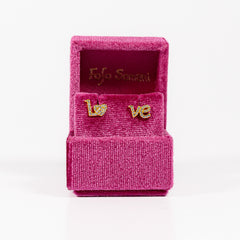 Mono Orecchino Lo...Ve Orecchino “Lo” in argento 925 placcato oro 18k e zirconi Confezione Fofo Somani