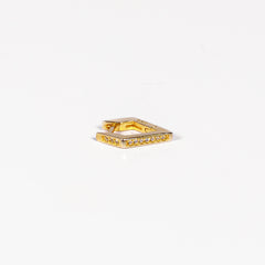 Mono Orecchino Spiga argento 925 placcato oro 18k&nbsp;e zirconi Fofo Somani