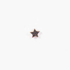 Mono Orecchino Stella Small  argento 925 placcato oro rosa o oro 18k con zirconi Neri Fofo Somani