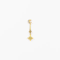 Mono Orecchino Universe Mono orecchino in argento 925 placcato oro 18k e zirconi Fofop Somani