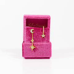 Mono Orecchino Universe Mono orecchino in argento 925 placcato oro 18k e zirconi Fofop Somani confezione